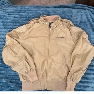 Harbour Park Bomber Jacket Size 40 Beige Retro Harrington Style Vintage